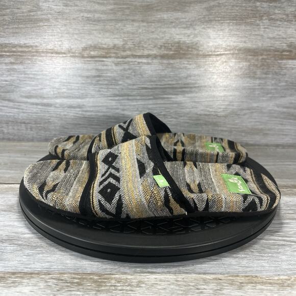Sanuk Furreal Slide Navajo Sandals Southwest Slip On Aztec Shoes Size 8 - Picture 1 of 8